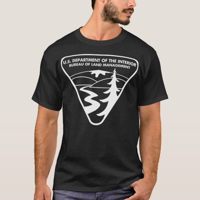 The Original BLM Bureau of Land Management White  T Shirt (Framsida)