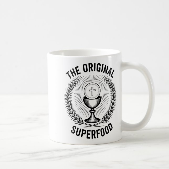 The Original Superfood Eucharist Catholic M  Kaffemugg (Höger)