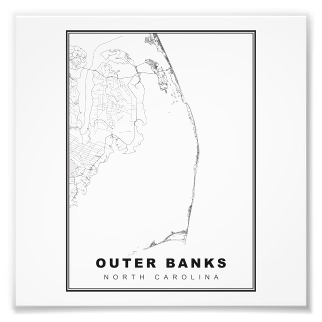The Outer Banks Karta Fototryck (Framsidan)
