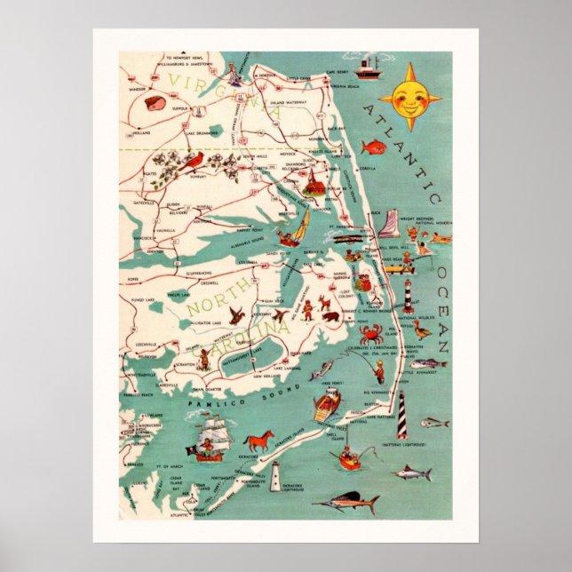 The Outer Banks Karttryck Poster (Framsidan)