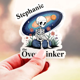 The Overthinker Skeleton Galaxy Anpassat Namn Viny Klistermärken