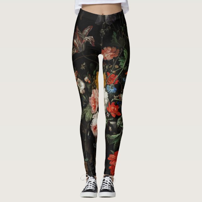 The Overturned Bouquet by Abraham Mignon Leggings (Framsida)