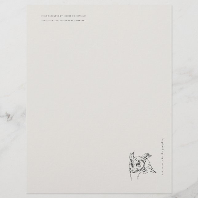 The Owl- Naturalist Menagerie Archive  Brevhuvud (Framsida)
