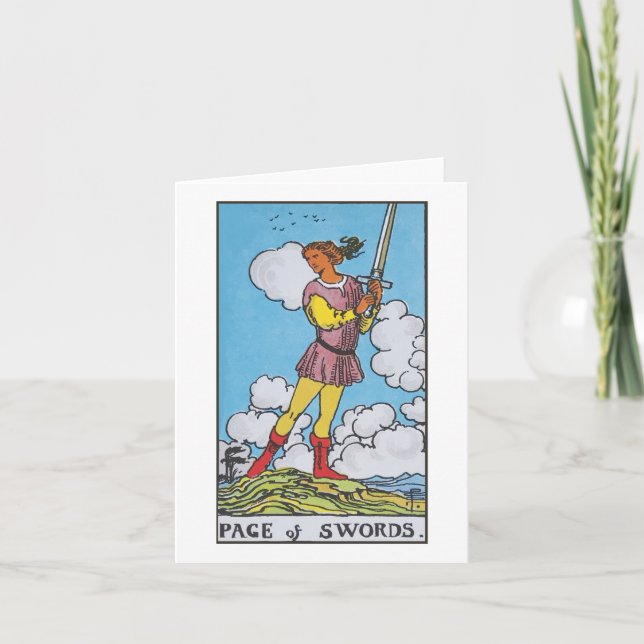 The Page of swords blank card Kort (Framsida)