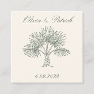 The Palm Invitation Cream-kort Fyrkantigt Visitkort