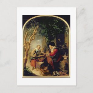 The Pancake Seller, 1650-55 (olja på panelen) Vykort