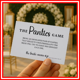 The Panties Game Bröllopsdusch för Brud Tilläggskort
