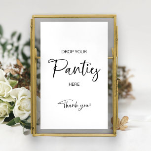 The Panty Game Sign Minimalist Bröllopsdusch Poster
