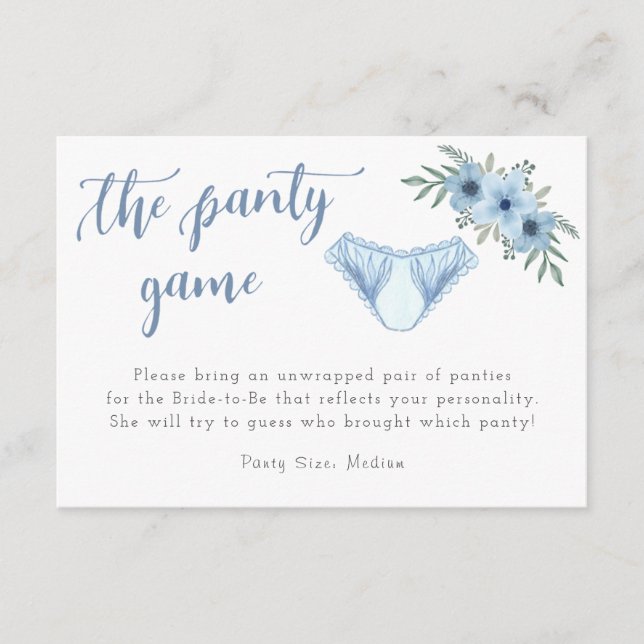 The Panty Game Underkläder Dusch Infog Tilläggskort (Framsida)