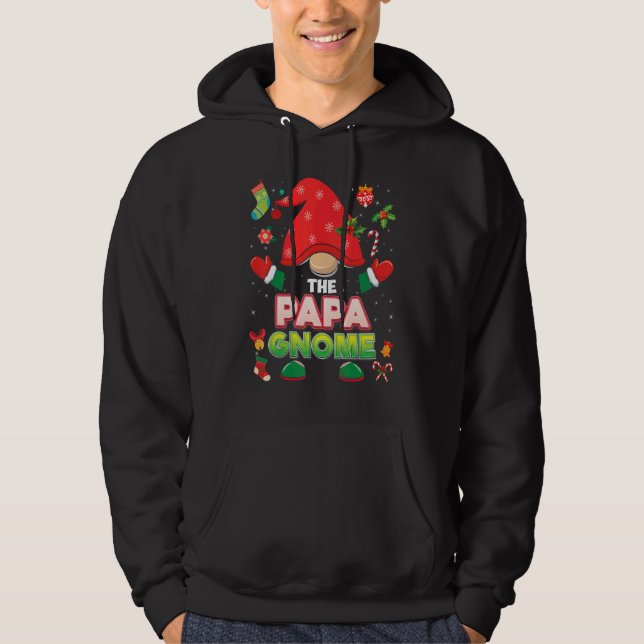 The Papa Gnome Matching Family Merry Christmas Paj Hoodie (Framsida)