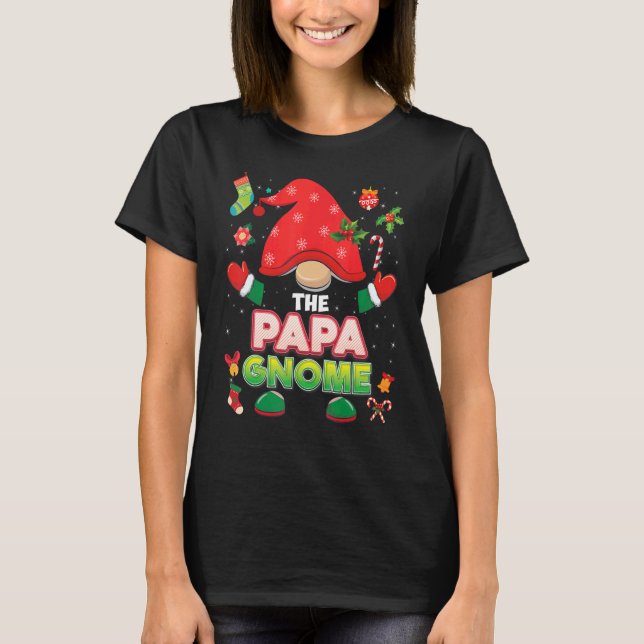 The Papa Gnome Matching Family Merry Christmas Paj T Shirt (Framsida)