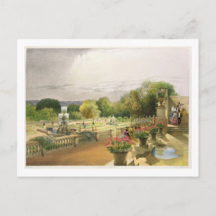 The Parterre, Harewood House nära Leeds, pub av T. Vykort