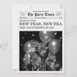 The Party Times Tidning Nyår Ny Epok Inbjudningar