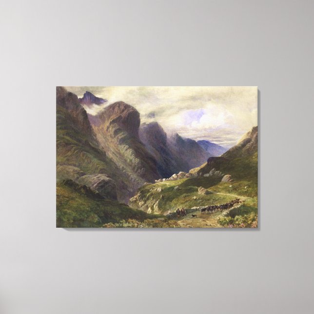 The Pass of Glencoe, 1852 (w/c) Canvastryck (Framsida)