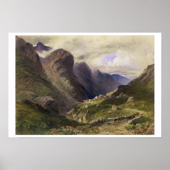 The Pass of Glencoe, 1852 (w/c) Poster (Framsidan)