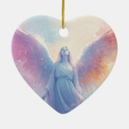 The Pastel Angel on Romantic Valentine Tree Julgransprydnad Keramik
