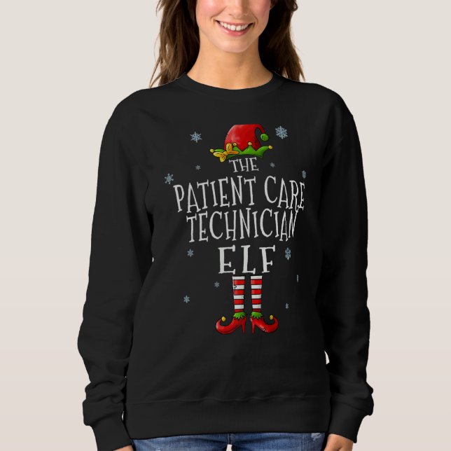 The Patient Care Technician Elf Squad  Xmas Groupe T Shirt (Framsida)