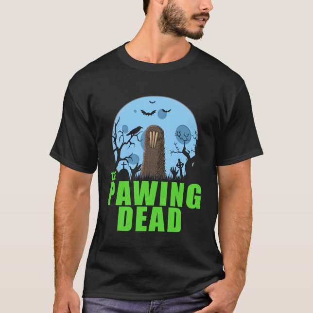The Pawing Dead  Zombie Sloth Paw Halloween Costum T Shirt (Framsida)