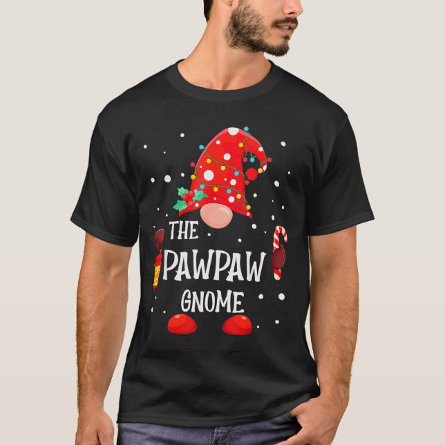 The Pawpaw Gnome Matching Family Christmas Gnome P T Shirt (Framsida)