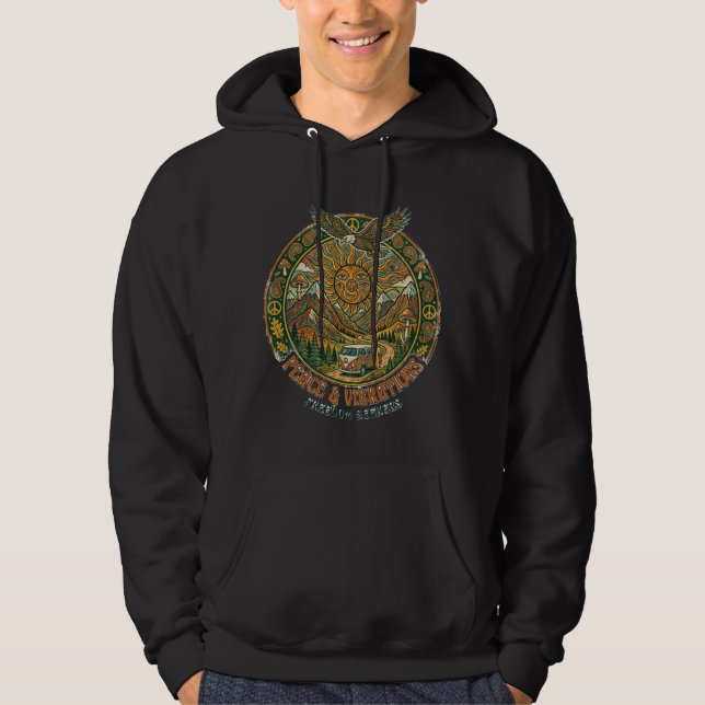 The Peace & Vibrations Hoodie för män (Framsida)