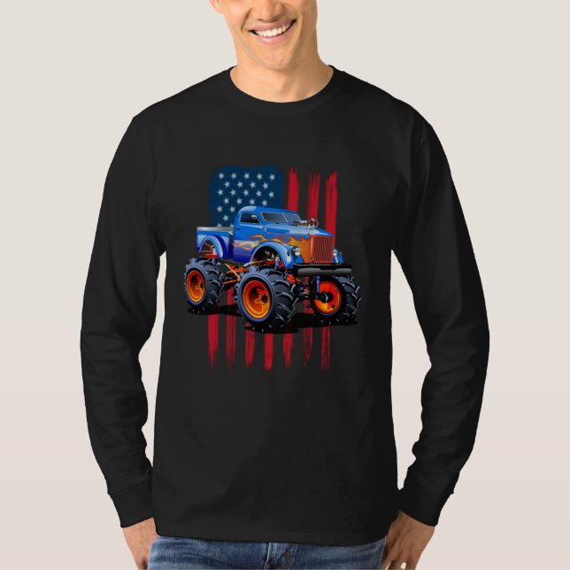 The perfect American Flag Monster Truck's Rule T Shirt (Framsida)