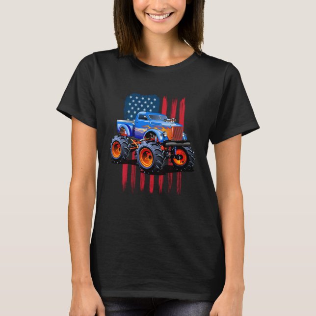 The perfect American Flag Monster Truck's Rule T Shirt (Framsida)