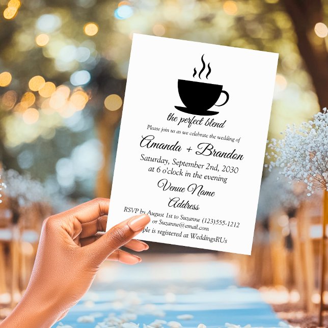 The Perfect Blend Coffee Bröllop Inbjudningar (The Perfect Blend Coffee Wedding Invitation)