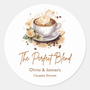 The Perfect Blend Coffee Bröllop Par Bröllopsdusch Runt Klistermärke