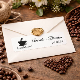 The Perfect Blend Coffee Script Wedding Favor  Returadress Etikett