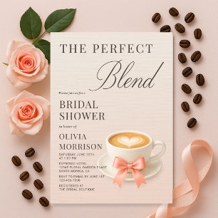 The Perfect Blend Coquette Coffee Bröllopsdusch Inbjudningar