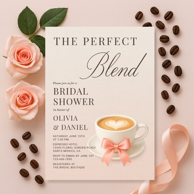 The Perfect Blend Couple Bröllopsdusch Kaffe Inbjudningar (Skapare uppladdad)
