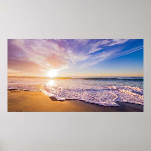 The Perfect Golden Sunset over a Sandy Beach Canva Poster (Framsidan)