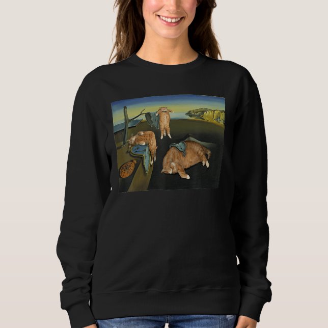 The Persistence of Memory Cat  Painting T Shirt (Framsida)