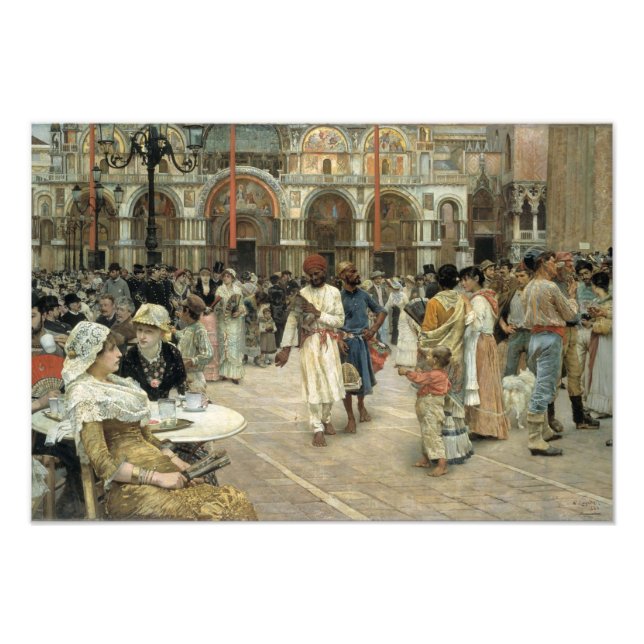 The Piazza of Saint Mark's, Venedig, 1883 av Willi Fototryck (Framsidan)