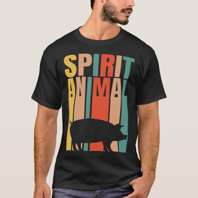 The Pig Is My Spirit Animal  Retro T Shirt (Framsida)