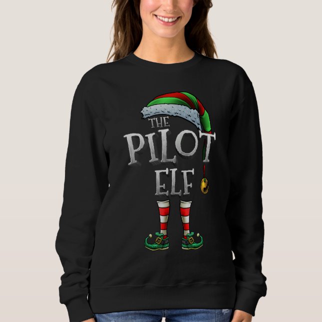 The Pilot Elf Shirt Matching Family Pilot Christma T Shirt (Framsida)