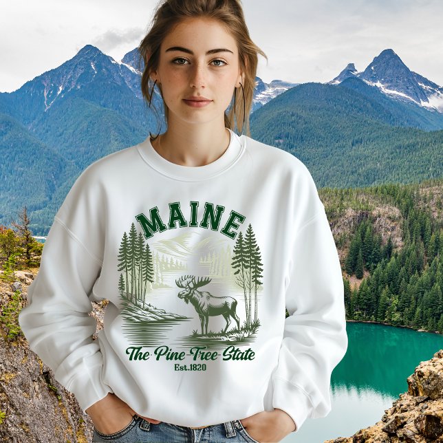 The Pine Tree State  - Mountain Forest View T Shirt (Skapare uppladdad)