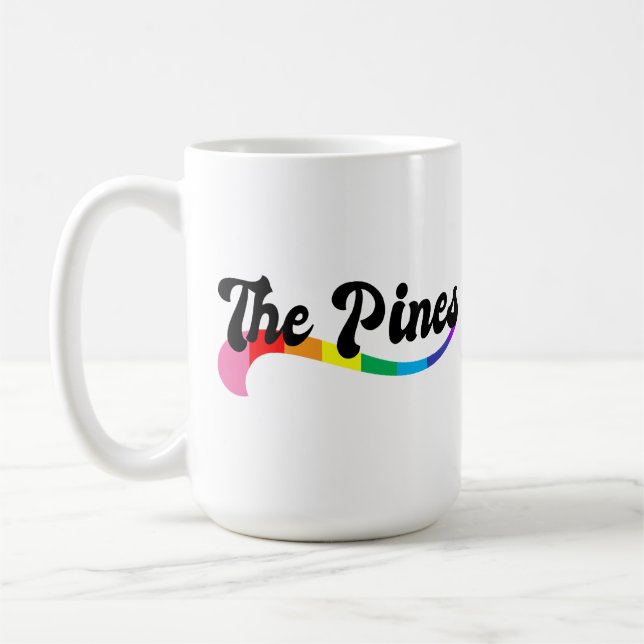 The Pines Fire Island NY regnbågslogotyp HBTQ stol Kaffemugg (Vänster)