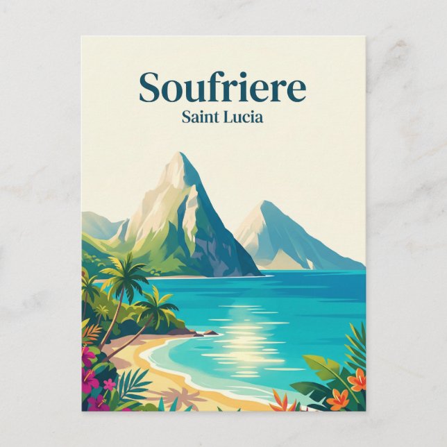 The Pitons Saint Lucia Vykort (Framsida)