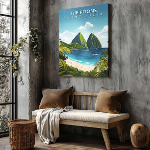 The Pitons St Lucia Resemålning Väggdekoration Canvastryck