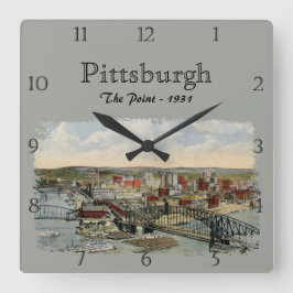 The Pittsburgh Point 1931 Custom Square Wall Clock Fyrkantig Klocka
