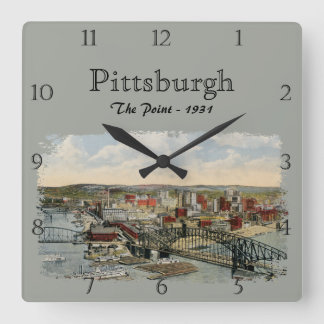 The Pittsburgh Point 1931 Custom Square Wall Clock Fyrkantig Klocka