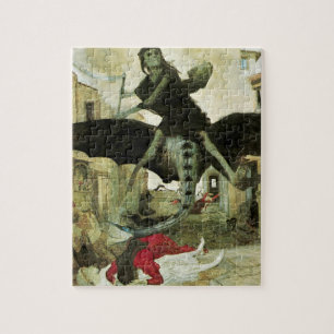 The Plague by Arnold Bocklin, Vintage Symbolism Pussel