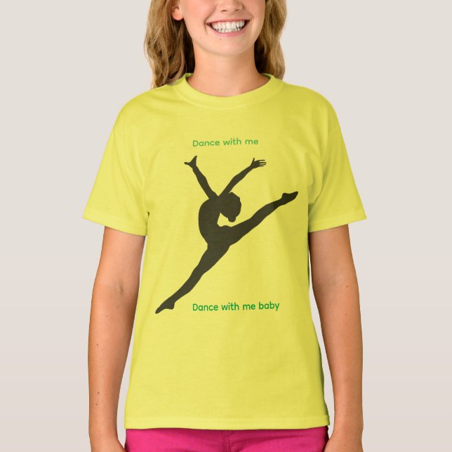 The Playground T-Shirt with dancer in chartreuse (Framsida)
