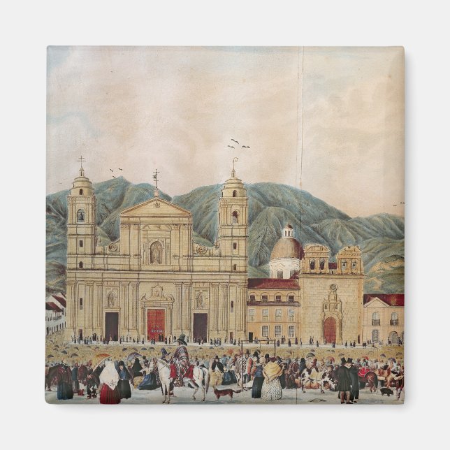 The Plaza de Bolivar, Bogota, 1837 Magnet (Framsidan)