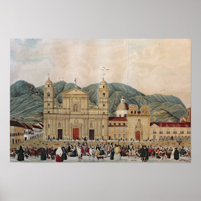 The Plaza de Bolivar, Bogota, 1837 Poster (Framsidan)