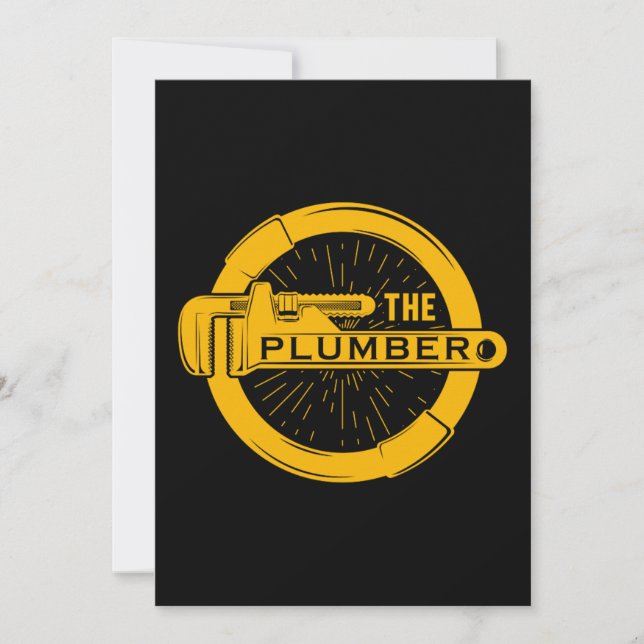The Plumber Plumbing Pipe Craft Profession Gift Inbjudningar (Framsida)