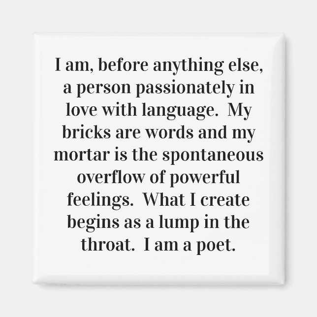"The Poet's Creed" Magnet (Framsidan)