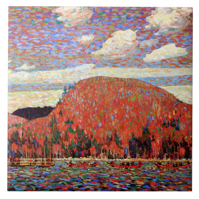 The Pointers, bra art-tavla av Tom Thomson, Kakelplatta (Framsidan)