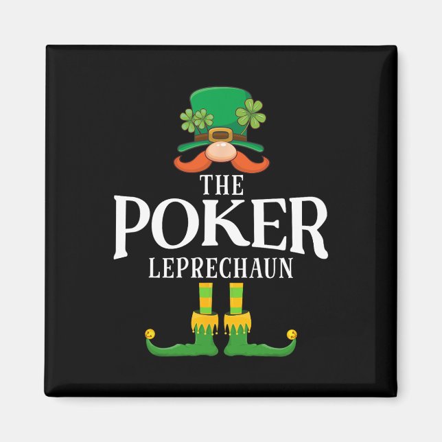 The Poker Leprechaun St Patricks Day Matchning  Magnet (Framsidan)